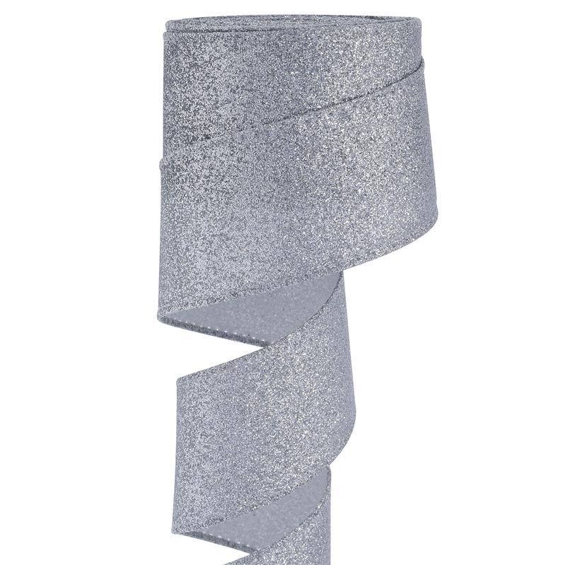 European & American Christmas Tree Decoration: Handmade Shiny Ribbon Flowers, Bows & Blue Iridescent Streamers