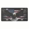 American Flag Black Eagles License Plate 12x6 Inch, Funny Aluminum Car Tag, Bold Patriotic Design Vanity Plate for Truck SUV RV