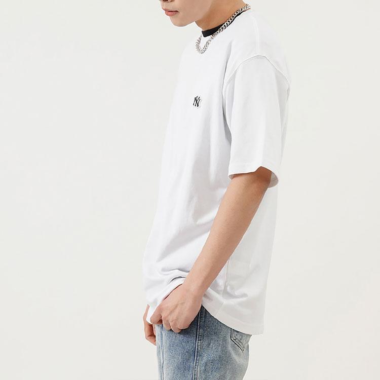 New MLB Base Logo T Shirts Unisex White 3ATS01023-50WHS