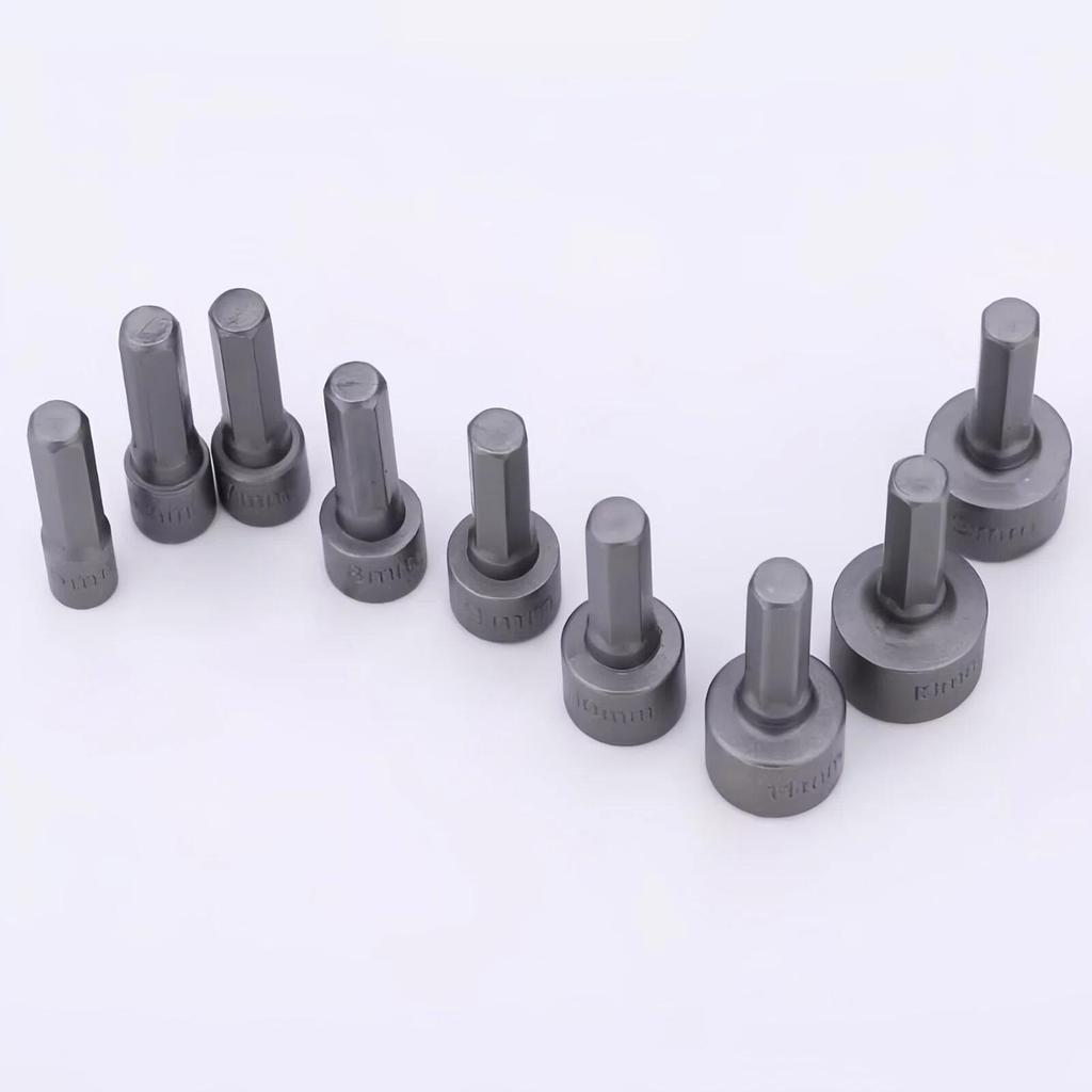 9/14 piece socket set, Hex Key Set 5 mm-13 mm,, Multi-Functional Screwdrivers Made of High Carbon Steel for Power Tools