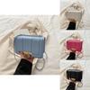 Elegant Solid Color Gold Buckle Decoration Women Casual Shoulder Square Bag For Daily Urban Fashion