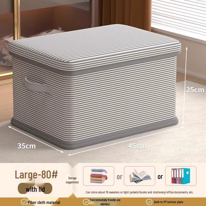 Foldable Handheld Storage Box with Lid for Clothes, Toys, and Snacks