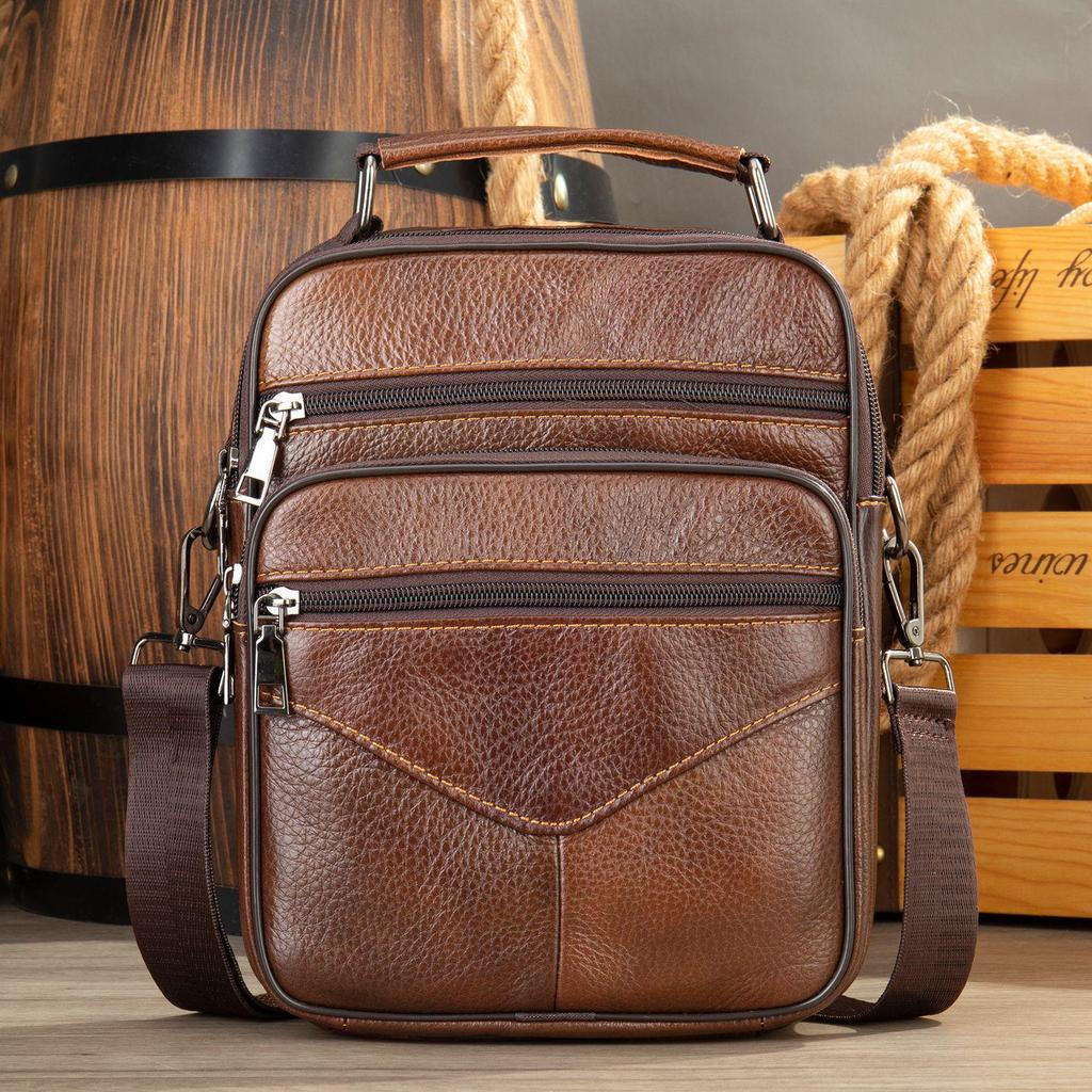 Men's Genuine Leather Crossbody Phone Bag - Business & Commute