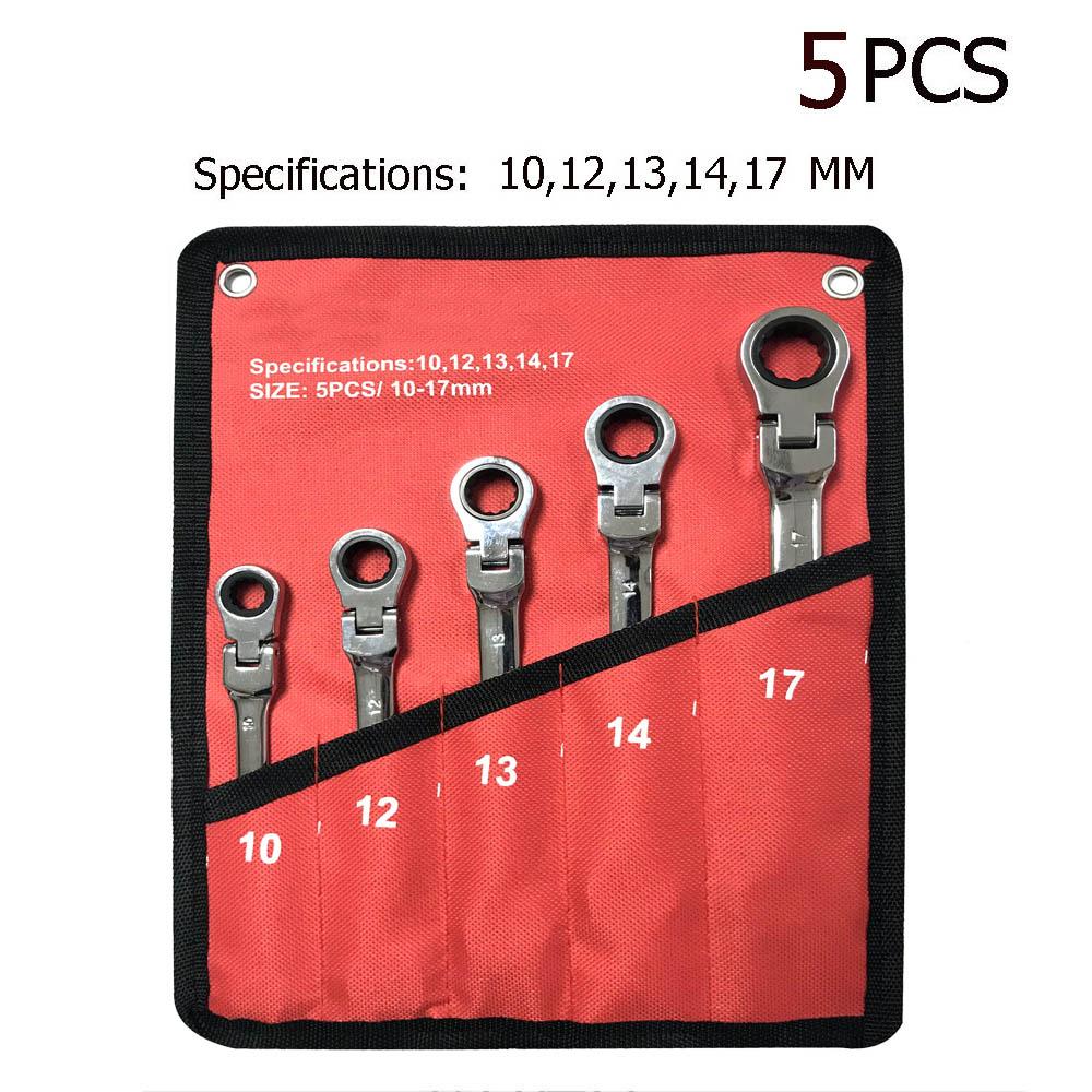 Juego de llaves inglesas de 5/7/12 uds, juego de llaves para reparación de automóviles, llaves de trinquete universales, juegos de llaves, herramientas manuales, llave de trinquete
