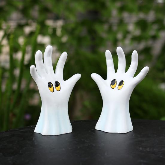 1 Pair Hand Ghost Statues Gothic Desktop Spooky Hand Figurines Resin Ornaments Home for Halloween