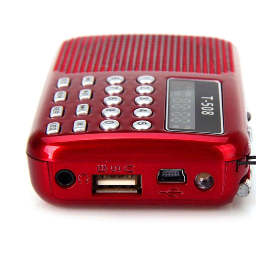 Mini Portable Radio Handheld FM Radio Supports USB TF MP3 Music Player Outdoor Indoor Speaker Rechargeable with Cable
