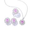 Zircon Set, Versatile Fashion Necklace Earring Set, Flower Set Jewelry.