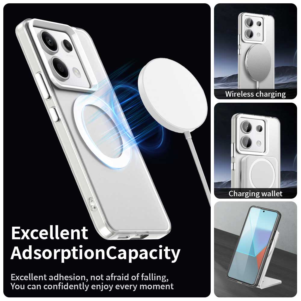 For Xiaomi Poco X6 5G/Note 13 Pro 5G Case Compatible with MagSafe PC+TPU+PET Anti-Drop Phone Cover