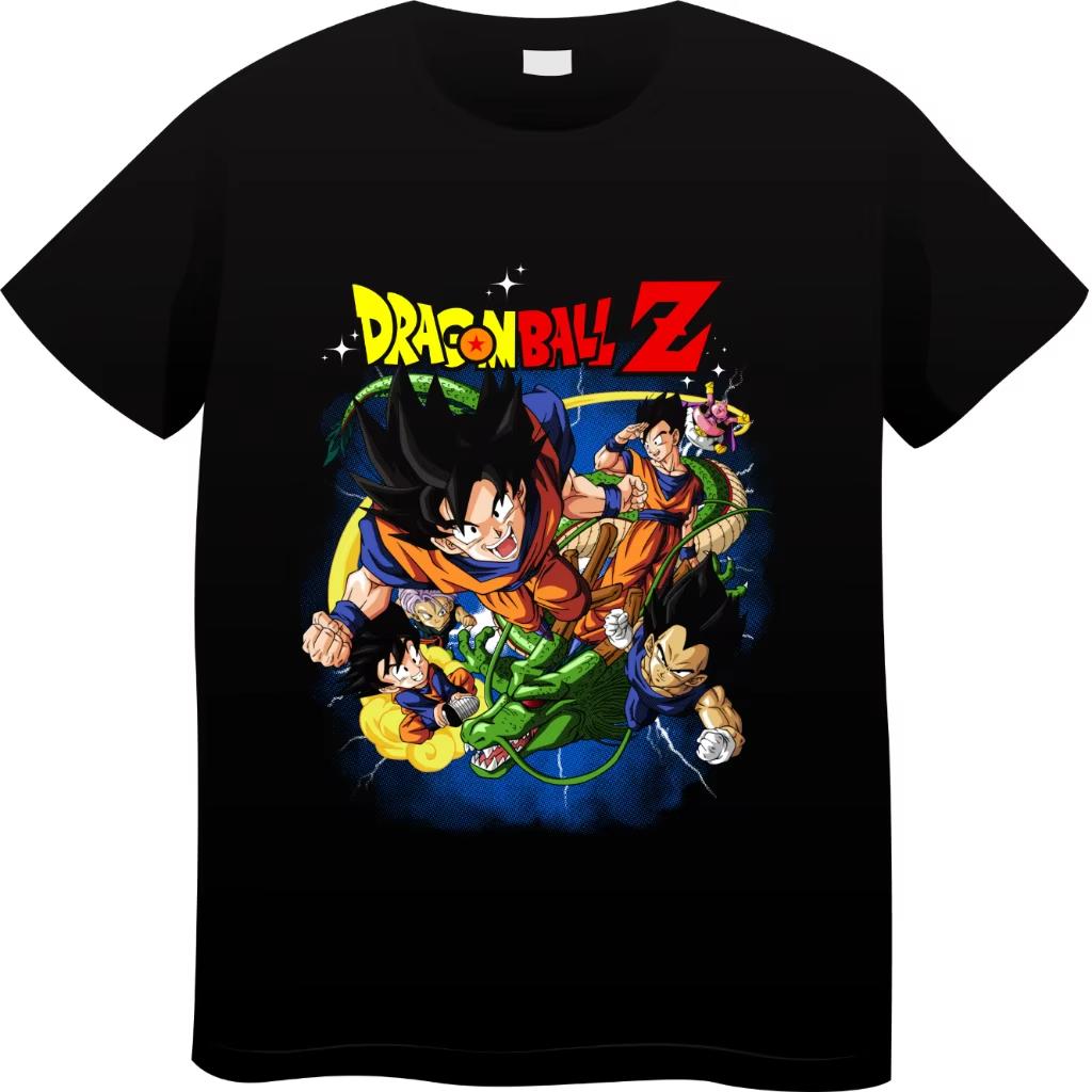 2026 New Dragon Ball Japanese Anime Mens and Womens Summer Tshirt Harajuku Retro Shortsleeved Loose and Casual Style