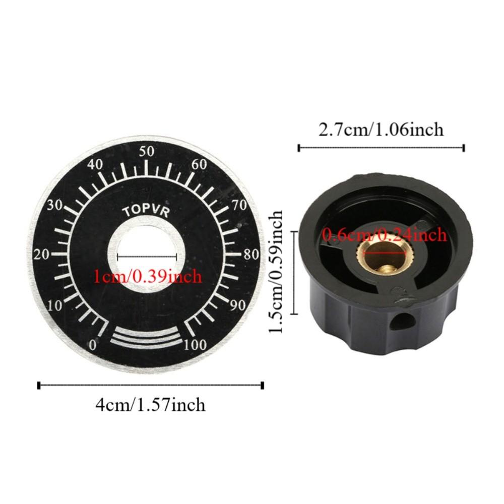 5PCS MF A03 Potentiometer Cap 6mm Potentiometer Knurled Knob Potentiometer Scale Plate  DIY Projects