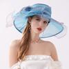 New European beautiful woman summer big flower mesh fashion hat seaside sun protection beach sun hat sun gift hat