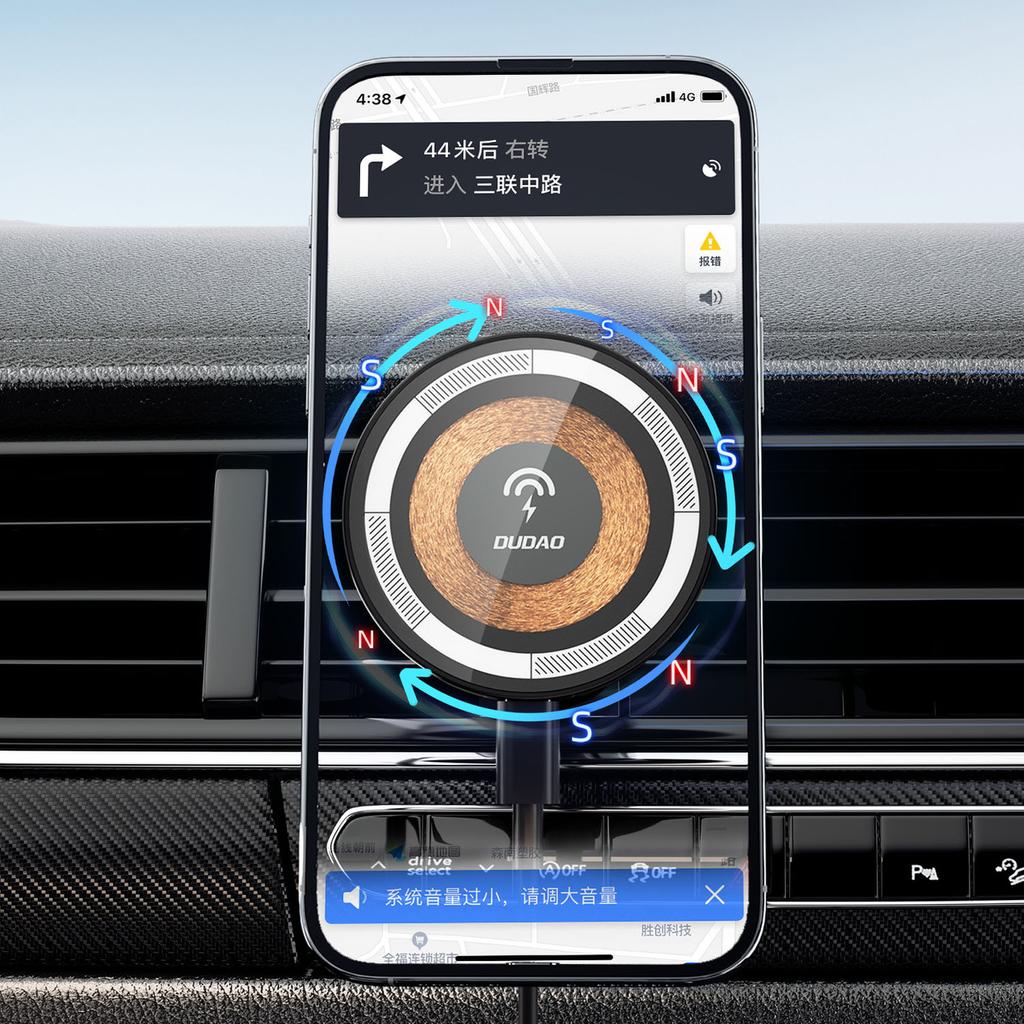 Dudao 15W MagSafe Magnetic Car Vent Mount with Wireless Charging - Black