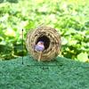 Natural Grass Weaved Bird Nest Handwoven Straw Bird Cage Bird Hut for Yard Decoration Outdoor Garden Hanging Nest Bird Accessory