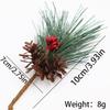 Artificial Pine Needle Greenery & Red Berry Bouquet for Holiday DIY & Gift Packaging