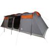 Tente de camping tunnel - vidaXL - 8 personnes - Imperméable - Gris et orange - Facile à monter