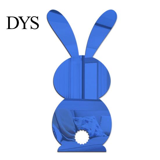 Wall Decal Sticker Decorative Attractive Solid Color DIY PVC Mirror Rabbit Shape Tile Decals Home Decor Dorm