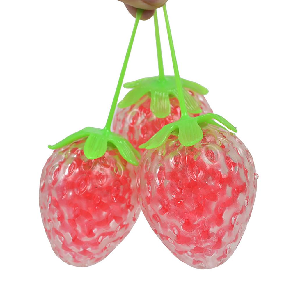 Simulated Strawberry Pinch Music Release Ball Color Bead Fruit Stress Relief Slow Rebound Toy