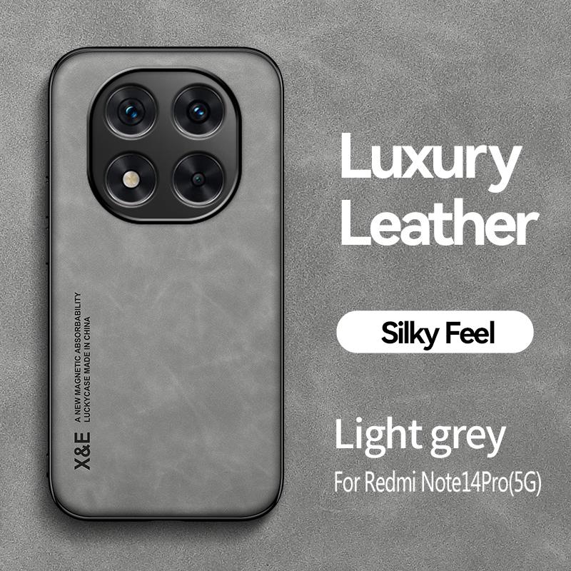 For Xiaomi Redmi Note14 5G Case Luxury Magnetic Car Holder Leather Phone Case For Redmi Note14 Pro Plus 5G Protect Back Cover