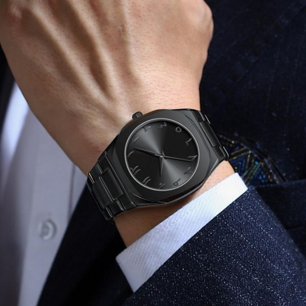 2025 Top Brand Black Men Quartz Watches for Male Clock Luxury Stainless Steel Band Fashion Men Wrist Watches Dropshipping
