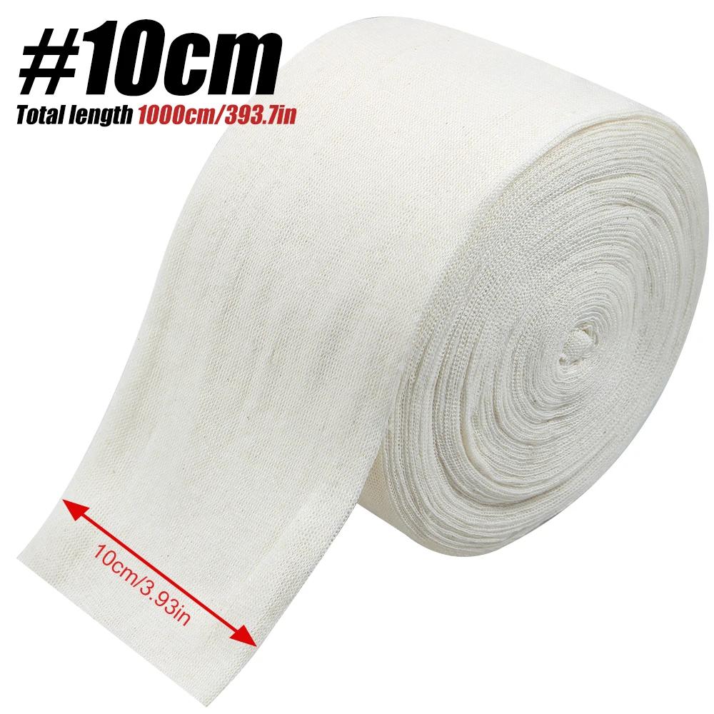 Elastische Schlauchstützbandage, 10M - Naturfarbe, Für große Knie-Stützbandage - Mittlerer Oberschenkel, Baumwoll-Elastan