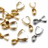 20pcs Stainless Steel Charms Pendant Clip Clasps Pinch Bail Clip for Necklace Pendant Connector DIY Jewelry Making Accessories