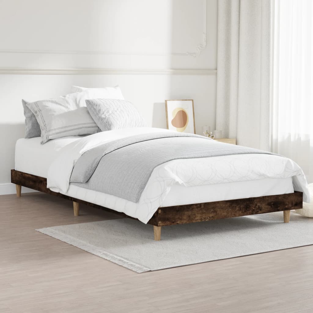 Vidaxl Bed Without Mattress, Smoked Oak, 90X190 Cm