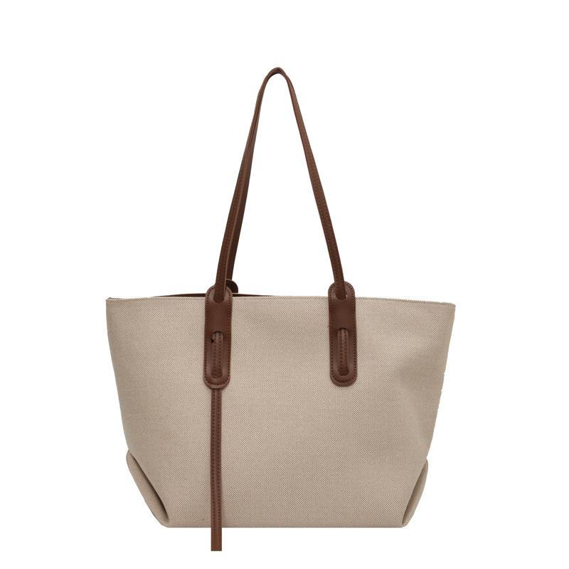 Torba płócienna o dużej pojemności damska nowa moda prosta torba na ramię tekstura przenośna torba typu tote