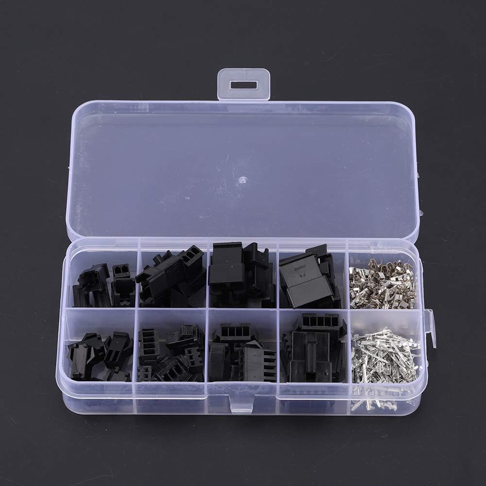 

2.5mm Pitch JST SM Connector, 2 3 4 5 Pin Male and Female Housing Plug Connector Assortment Kit SM Connector Assortment Kit 200Pcs