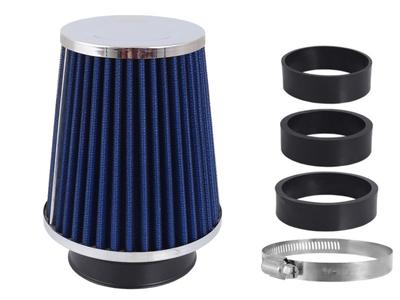 Luftfilter, konisch 120x130x90 mm, blau/chrom, Adapter: 60, 63, 70 mm