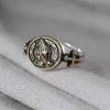 New Men's Ring Retro Praying Hands Open Prayer Creative Ring Fashion