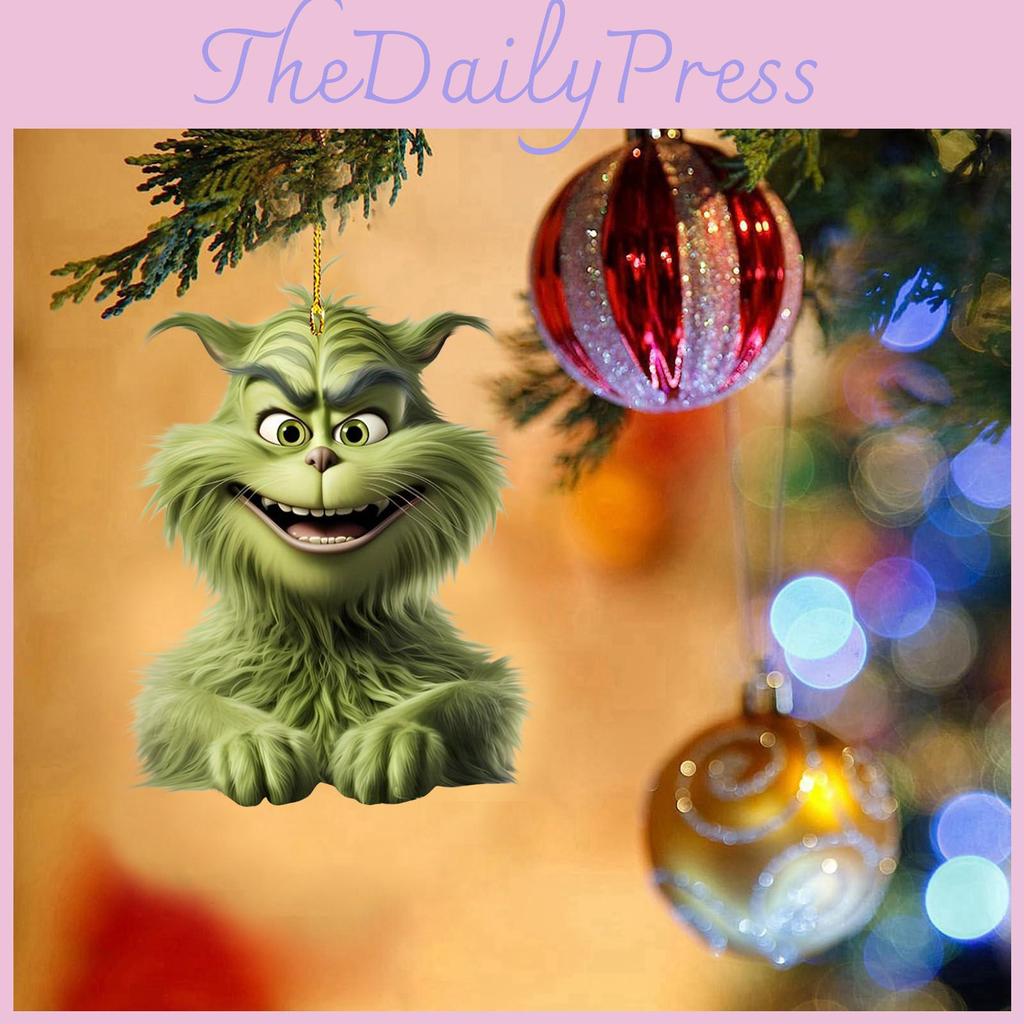 Creative Acrylic Grinch Christmas Ornament Festive Car Interior Hanging Decoration