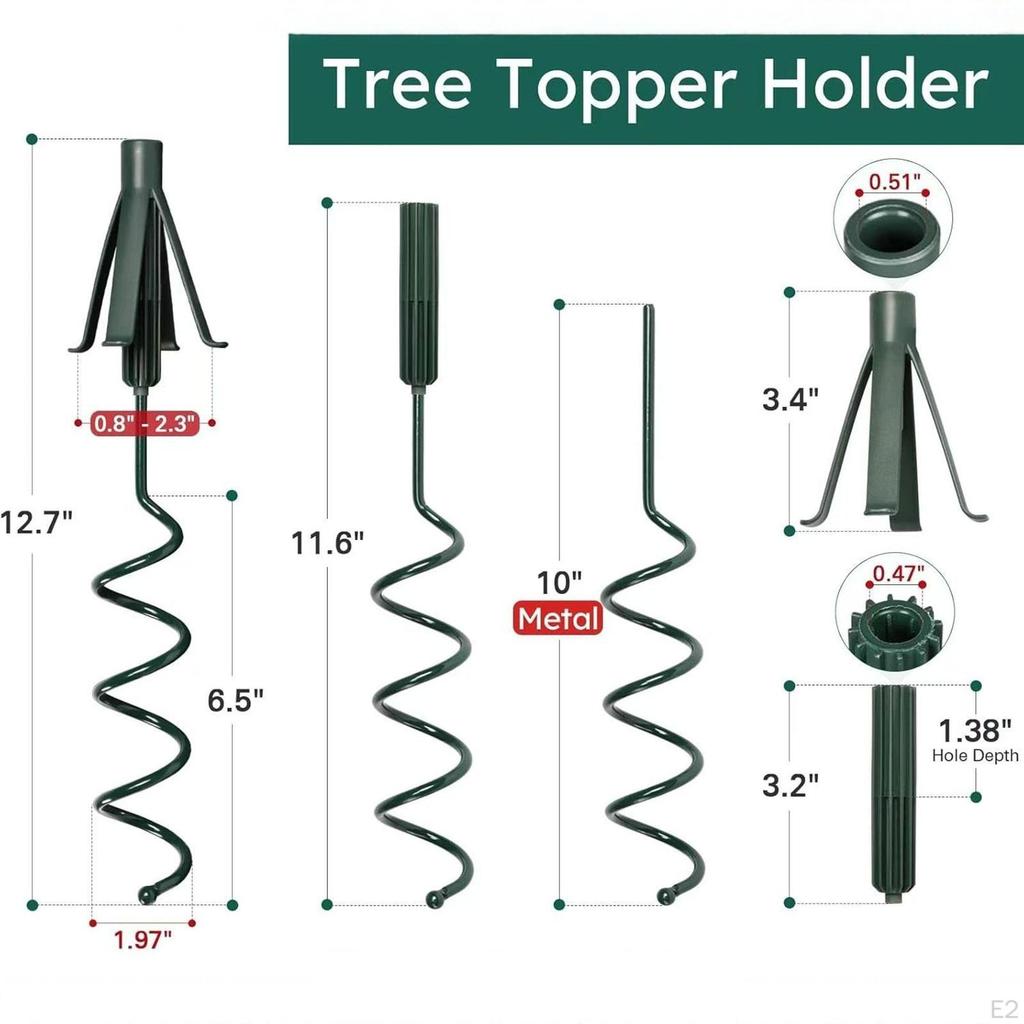 Weihnachtsbaumspitzenhalter Weihnachtsbaumstabilisator mit verstellbarer Befestigung Drehfuß für