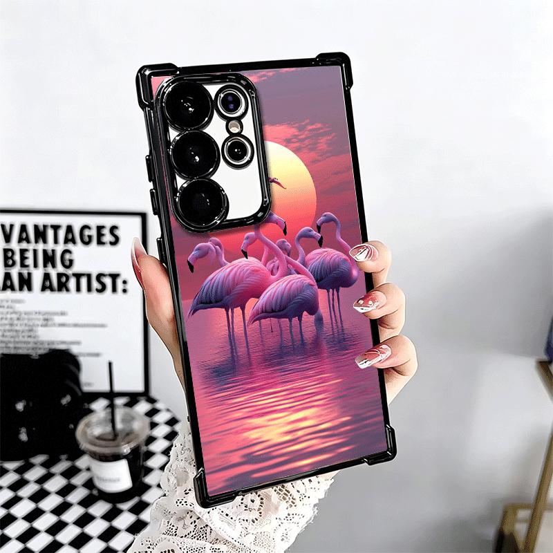 Pink Red Dreamy Flamingo Soft Phone Case For Samsung Galaxy S26 Ultra S25 Edge S24 FE S23 Plus S22 S21 + S20 Plating Anti-Fall F