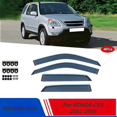 Window Visor Rain Shield Deflectors Awning Trim Cover for HONDA CRV 2001-2006 Accessories Chrome Weathershields Wind Rain Guard
