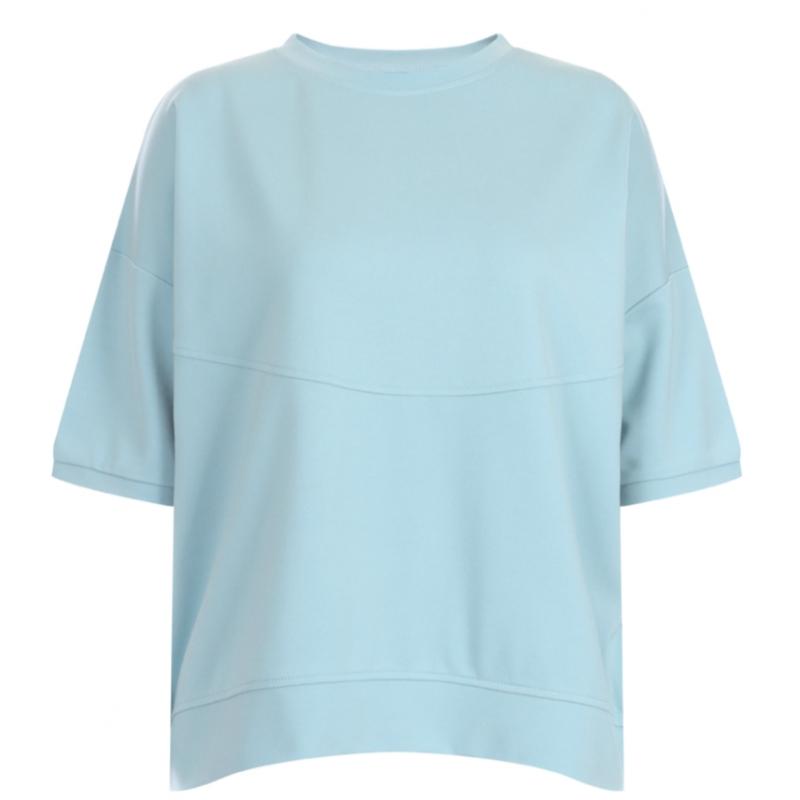 Shop   Women Round Neck Back BuTTon Round CuT ShorT Sleeve T shirT Ivory Rbe Wsh