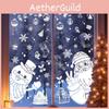 And Christmas Snowflake Santa Static Decal With Snowman For Decoration Window
