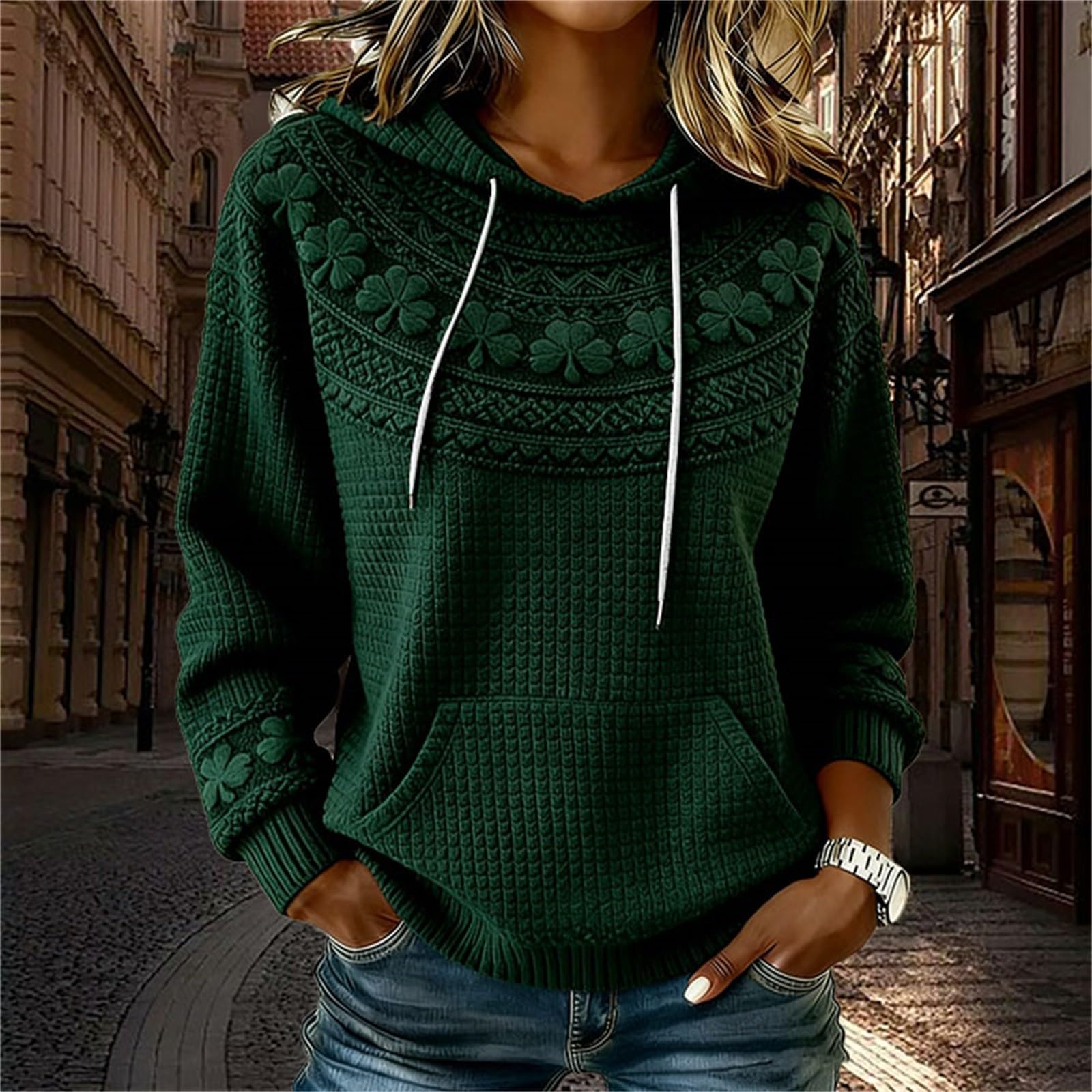 

Женская свободная блузка с принтом и длинными рукавами L армия зеленый