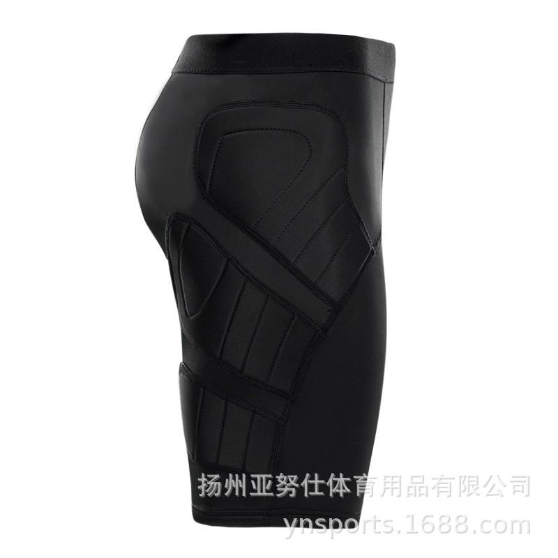 Men Women Soccer Goalkeeper Compression Shorts With Impact Padding Tackling Running Rugby Training