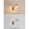 Modern Luxury Retro Wooden Wall Lamp Vintage Walnut Nordic Glass Wall Sconce Glass/Ceramic Lampshade Atmosphere Lighting