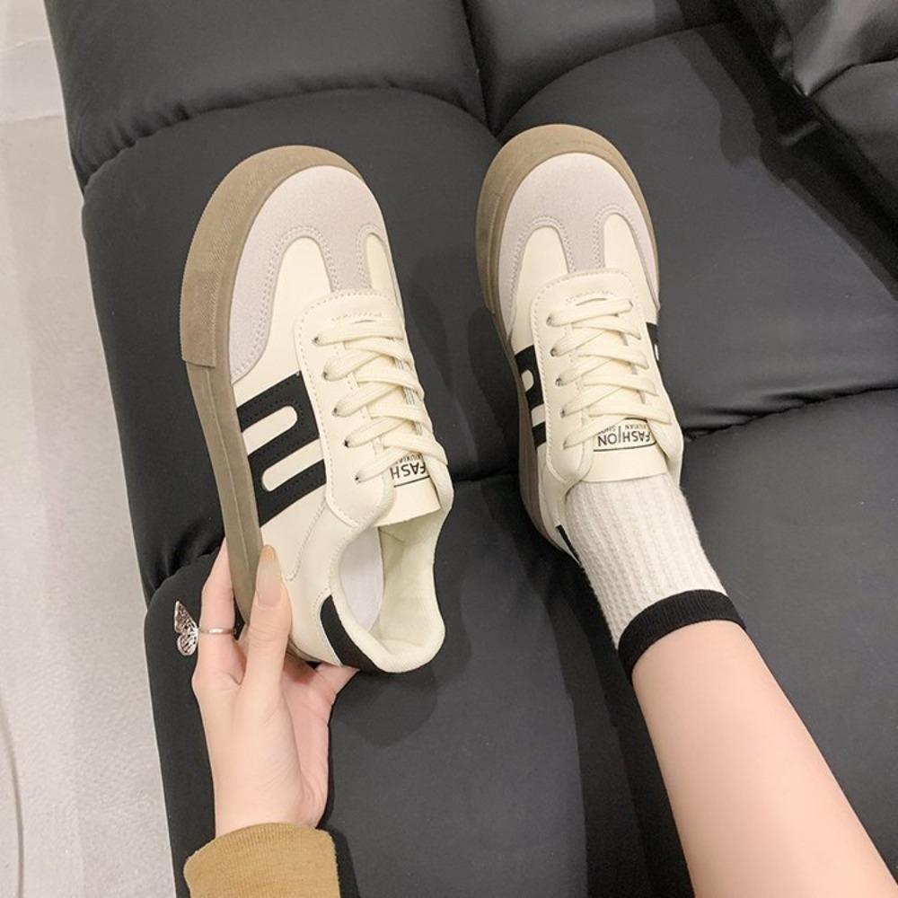Sportschuhe Dicke Sohle Freizeit Board Schuhe Damen 2026 Neu Rindsleder Alles Weiche Sohle Innen Erhöhen De Trainingsschuhe