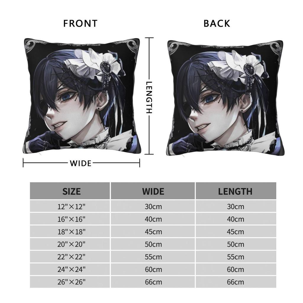 Pillow Cover Anime Black Butler Design Cushion Cover Retro Trendy Pillow Case For Sofa Car Home Decor Pillowcases