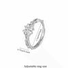Lucky Four-Leaf Clover Ring for Women, Simple Design ins Stylish and versatile open ring with zirconia and thorn flowers, suitable for women's daily