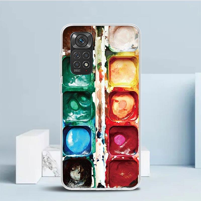 Watercolors Set Paint Palette Painting Box Phone Case For Xiaomi Redmi Note 15 14 14S 13 12S 12 Pro Plus 11S 11 11T 11E 10S 10 +