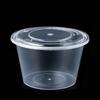 BOUSSAC 450ml Disposable Round Plastic Food Containers with Lids (450-pack)