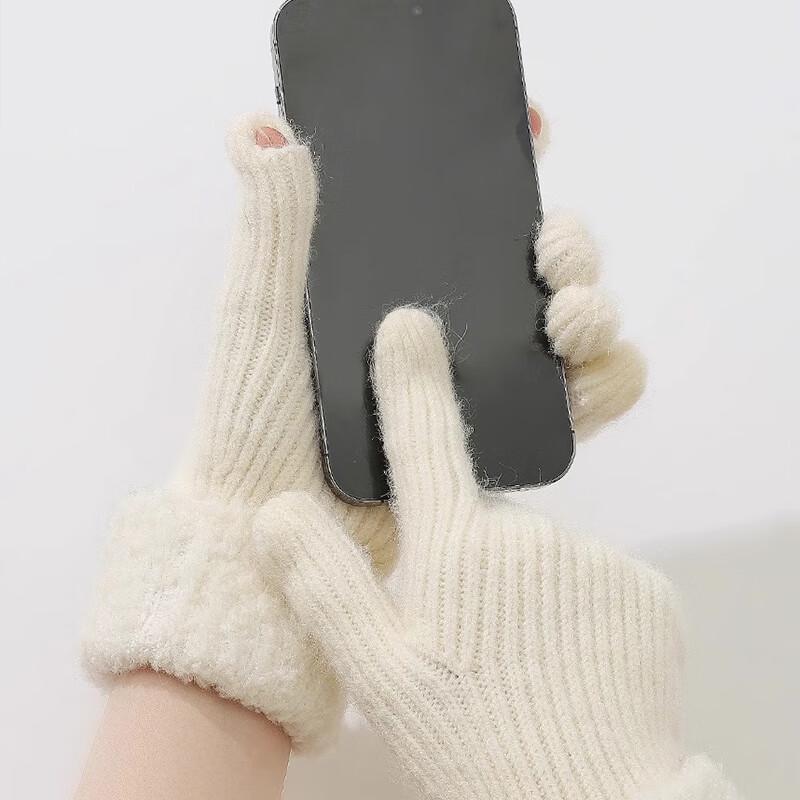 Hengyuanxiang Women's Warm Wool Winter Cycling Gloves