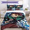 3pcs Demon Slayer Bedding Set Duvet Cover Closure Includes 1 Duvet Cover & 2 Pillowcases, Soft and Comfortable for All Seasons.