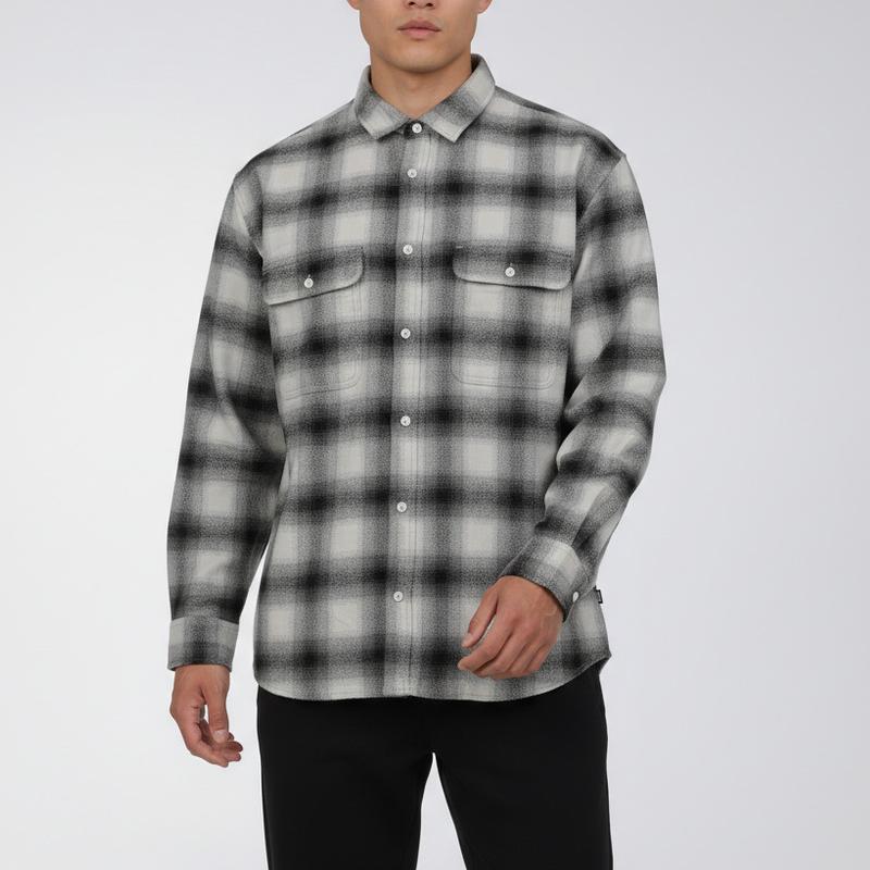 Vans Cotton Long Sleeve Plaid Loose Shirt Men shirts VN000TAJKIG