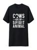 Cow T Shirt Funny S Cows Are My Spirit Animal Cute Dairy Farmer Wisdom Lover Vintage Washed Fashion Unisex Versatile