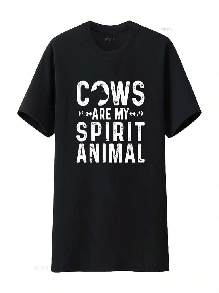 Cow T Shirt Funny S Cows Are My Spirit Animal Cute Dairy Farmer Wisdom Lover Vintage Washed Fashion Unisex Versatile