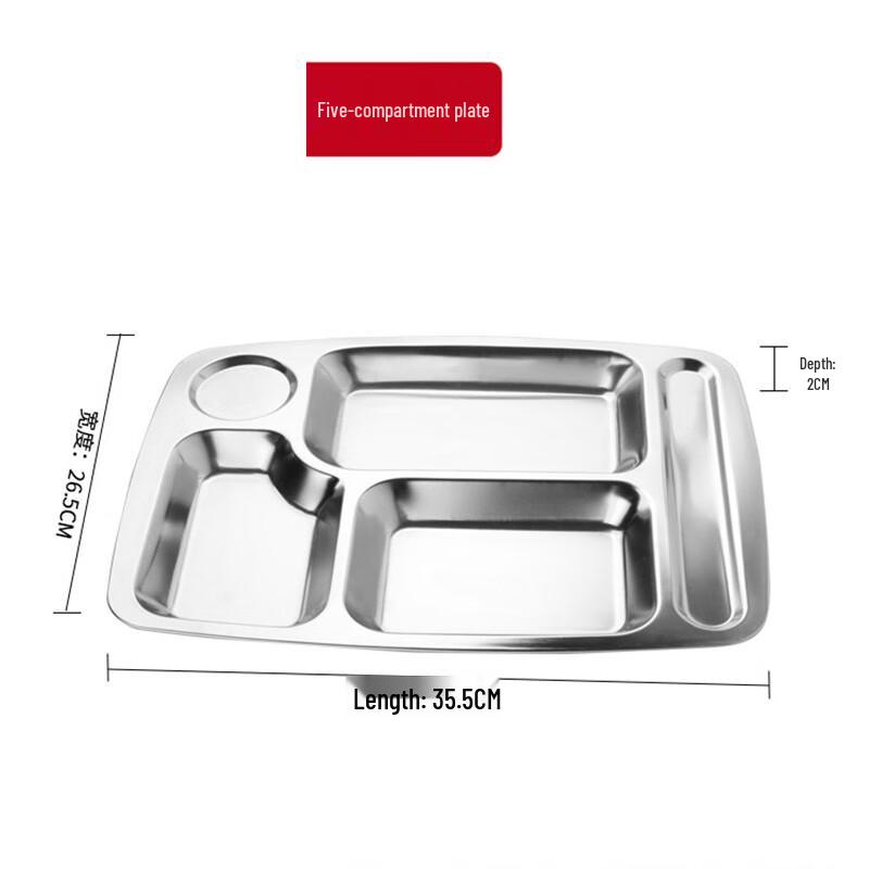 201 Stainless Steel Divided Lunch Tray